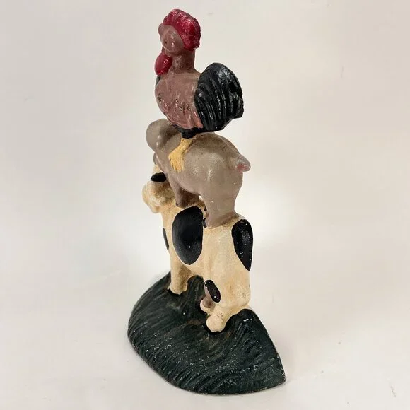 Vintage Farm Animals Cast Iron Door Stop Stacked Country Farmhouse Home Decor - Picture 3 of 9